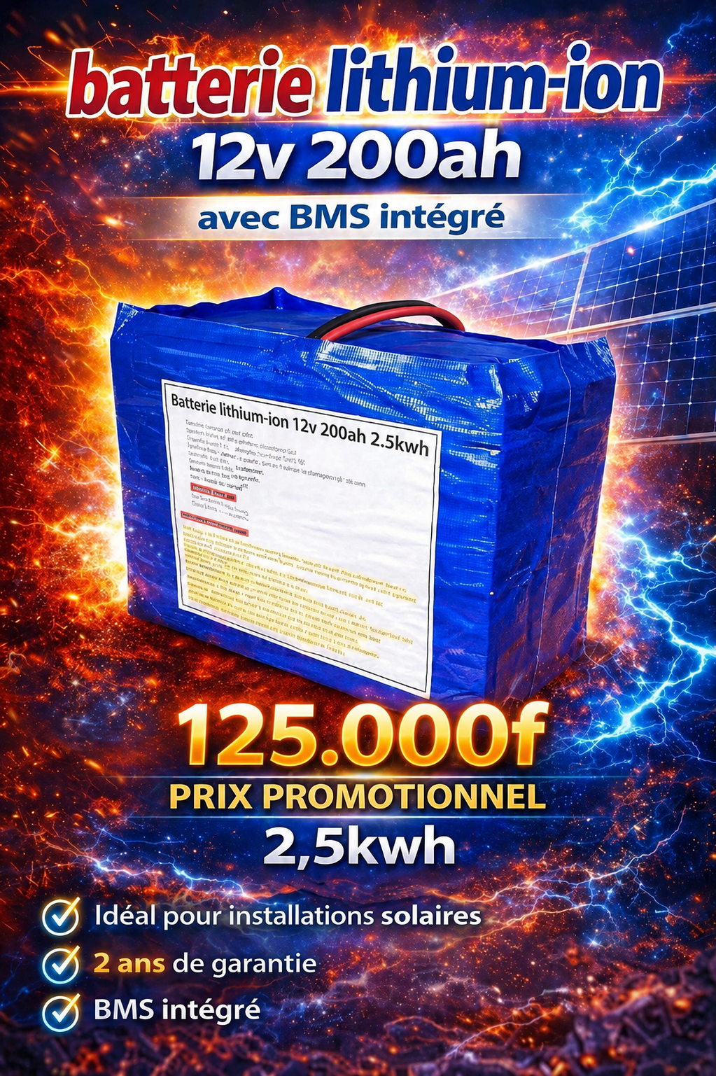 Batterie lithium-ion 12v 200ah