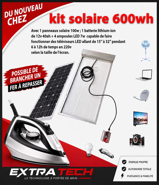 Kit solaire lithium 600wh
