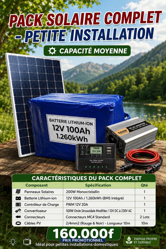 pack solaire complet pour batterie
12v 100ah