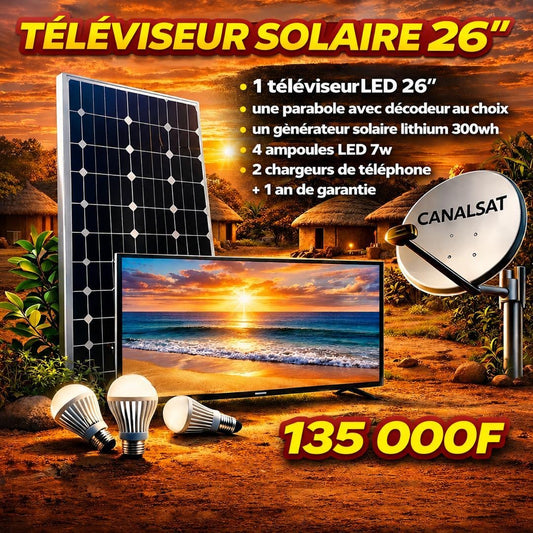 Téléviseur solaire 26’’ lithium