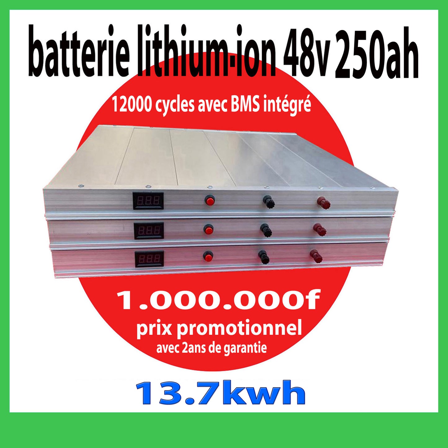 Batterie lithium-ion 48v 250ah 13,7kwh