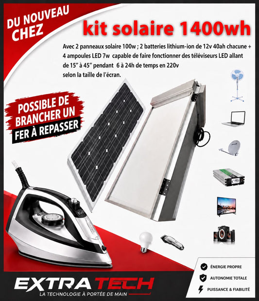 Kit solaire lithium 1400wh